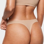 Women's V-shaped Low Rise Thongs 3 Pack Wheat (3pack)