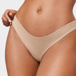 Women's V-shaped Low Rise Thongs 3 Pack Wheat (3pack)