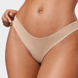 Women's V-shaped Low Rise Thongs 3 Pack Wheat (3pack)