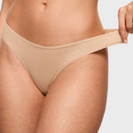 Women's V-shaped Low Rise Thongs 3 Pack Wheat (3pack)