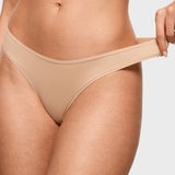 Women's V-shaped Low Rise Thongs 3 Pack Wheat (3pack)