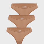 Women's V-shaped Low Rise Thongs 3 Pack Warm Beige (3pack)