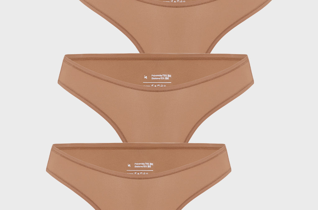 Women's V-shaped Low Rise Thongs 3 Pack Warm Beige (3pack)
