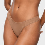 Women's V-shaped Low Rise Thongs 3 Pack Warm Beige (3pack)