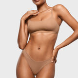 Women's V-shaped Low Rise Thongs 3 Pack Warm Beige (3pack)