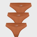Women's V-shaped Low Rise Thongs 3 Pack Warm Beige (3pack)
