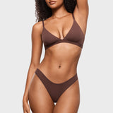 Women's V-shaped Low Rise Thongs 3 Pack Bronze (3pack)