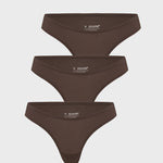 Women's V-shaped Low Rise Thongs 3 Pack Bronze (3pack)