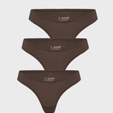 Women's V-shaped Low Rise Thongs 3 Pack Bronze (3pack)