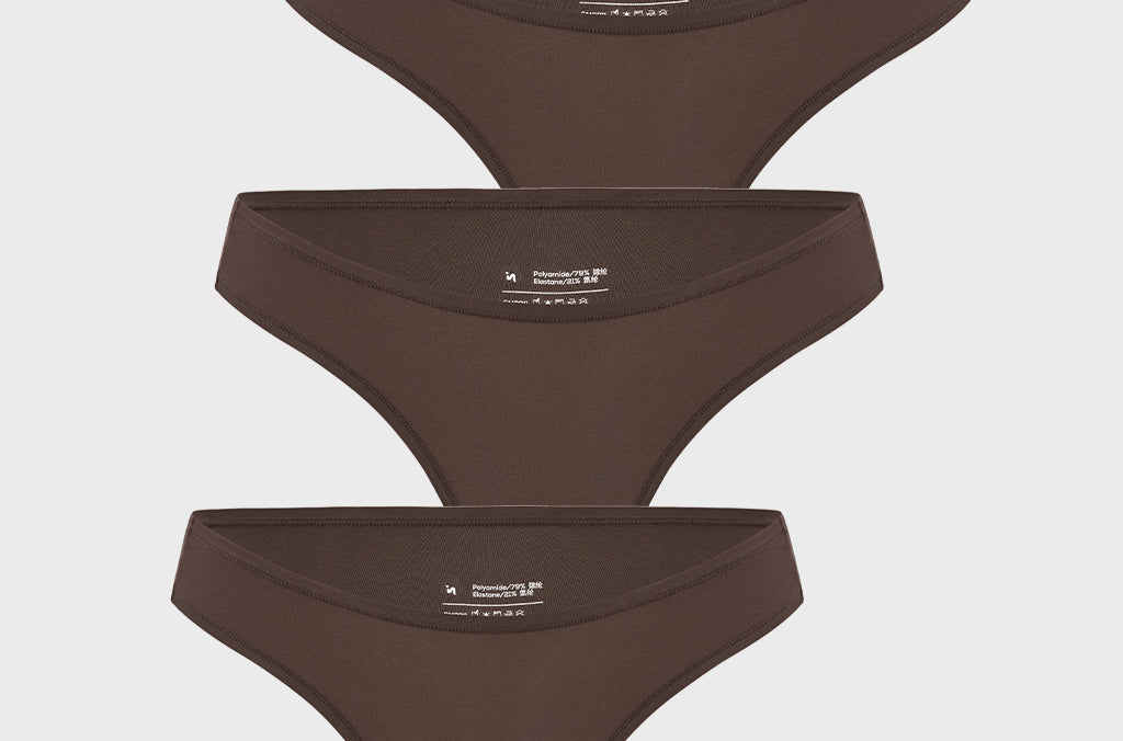 Women's V-shaped Low Rise Thongs 3 Pack Bronze (3pack)