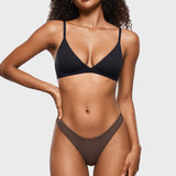 Women's V-shaped Low Rise Thongs 3 Pack Bronze (3pack)