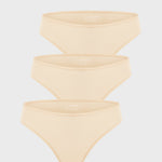 Women's Smooth High Cut Cheeky Briefs 3 Pack Light Oatmeal (3pack)