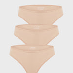 Women's Smooth High Cut Cheeky Briefs 3 Pack Light Oatmeal (3pack)