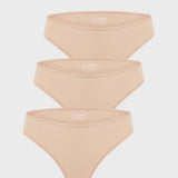 Women's Smooth High Cut Cheeky Briefs 3 Pack Light Oatmeal (3pack)