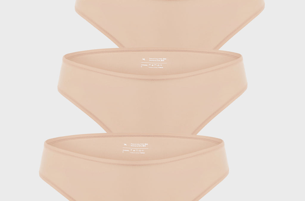 Women's Smooth High Cut Cheeky Briefs 3 Pack Light Oatmeal (3pack)