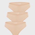 Women's Smooth High Cut Cheeky Briefs 3 Pack Wheat (3pack)