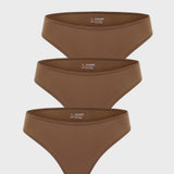 Women's Smooth High Cut Cheeky Briefs 3 Pack Warm Beige (3pack)