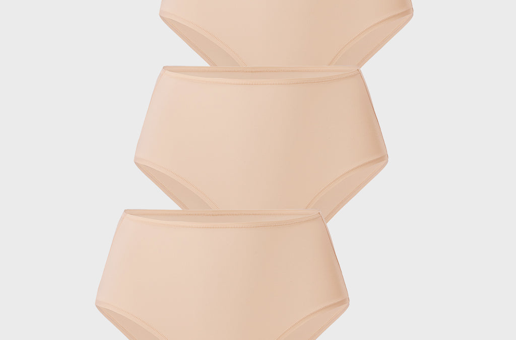 Women's Classic Mid Waist Full Briefs 3 Pack Light Oatmeal (3pack)