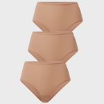 Women's Classic Mid Waist Full Briefs 3 Pack Warm Beige (3pack)