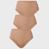 Women's Classic Mid Waist Full Briefs 3 Pack Warm Beige (3pack)