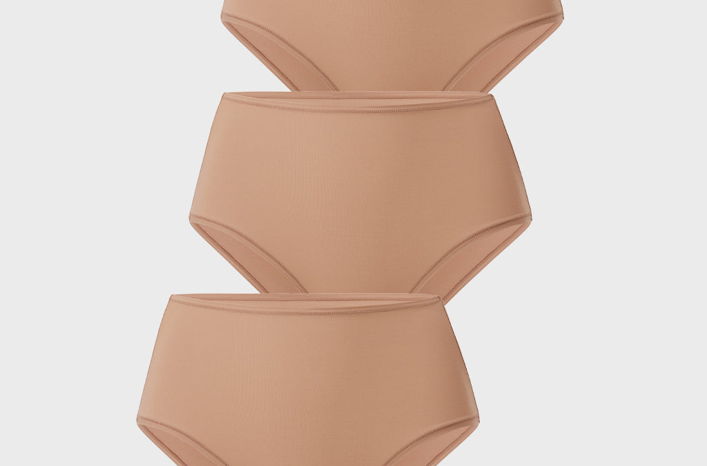 Women's Classic Mid Waist Full Briefs 3 Pack Warm Beige (3pack)