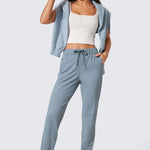 Women's Stretch Drawstring Jogger with Pockets 28'' Slate Blue
