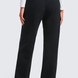 CRZ YOGA Women's Cotton Fleece Lined Sweatpants 30" Dark Red 2