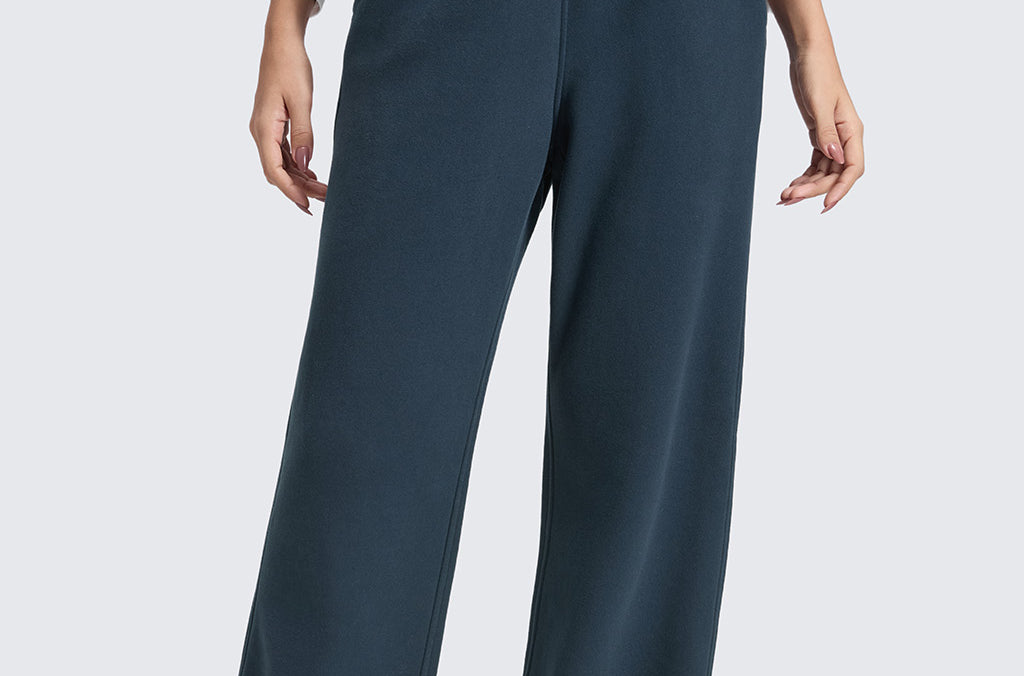 CRZ YOGA Women's Cotton Fleece Lined Sweatpants 30" Black