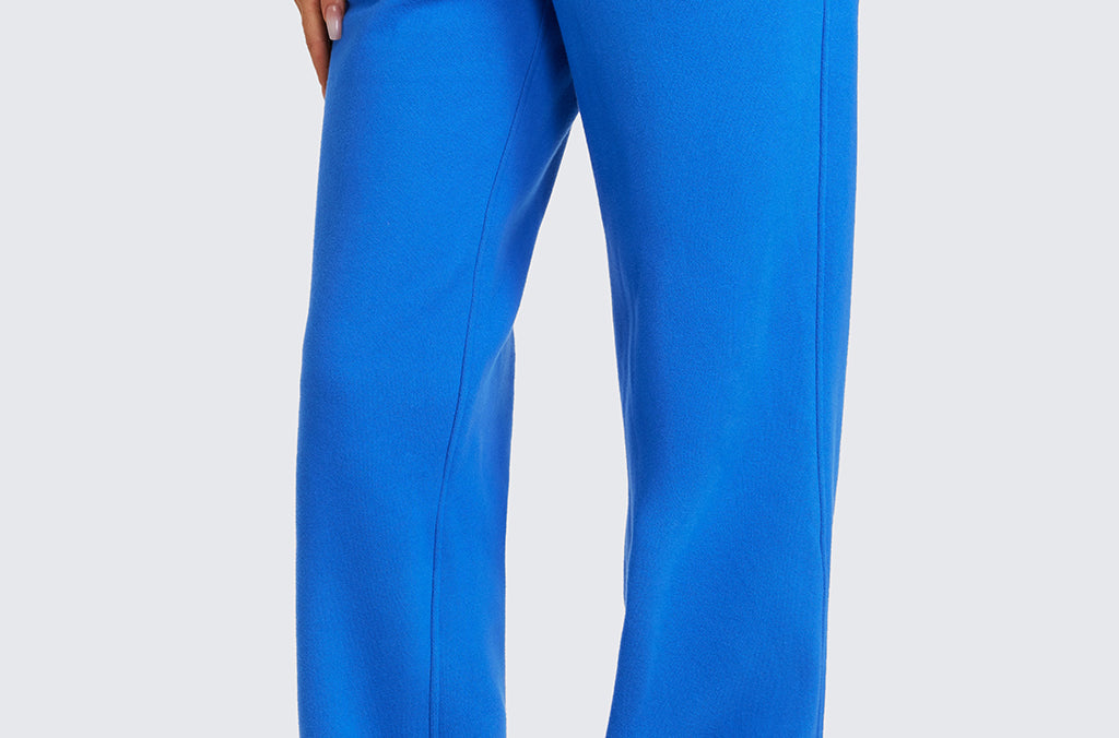 CRZ YOGA Women's Cotton Fleece Lined Sweatpants 30" Milky White