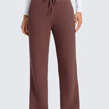 CRZ YOGA Women's Cotton Fleece Lined Sweatpants 30" Milky White