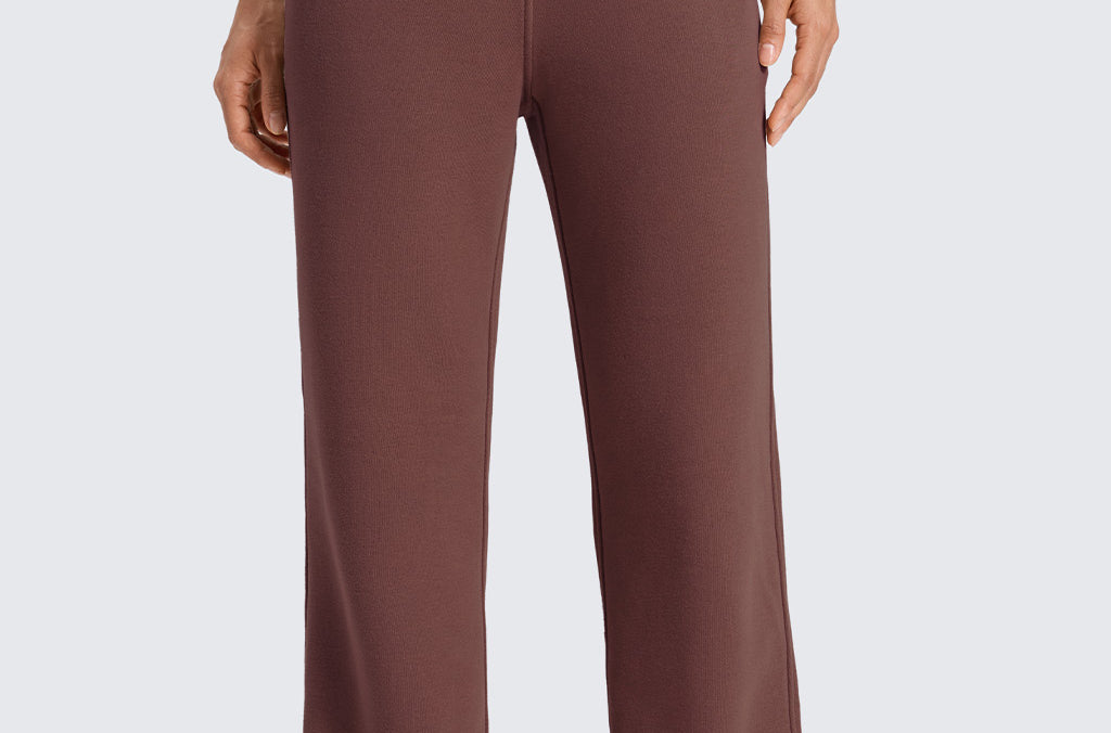 CRZ YOGA Women's Cotton Fleece Lined Sweatpants 30" Milky White