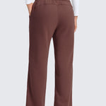 CRZ YOGA Women's Cotton Fleece Lined Sweatpants 30" Pomegranate