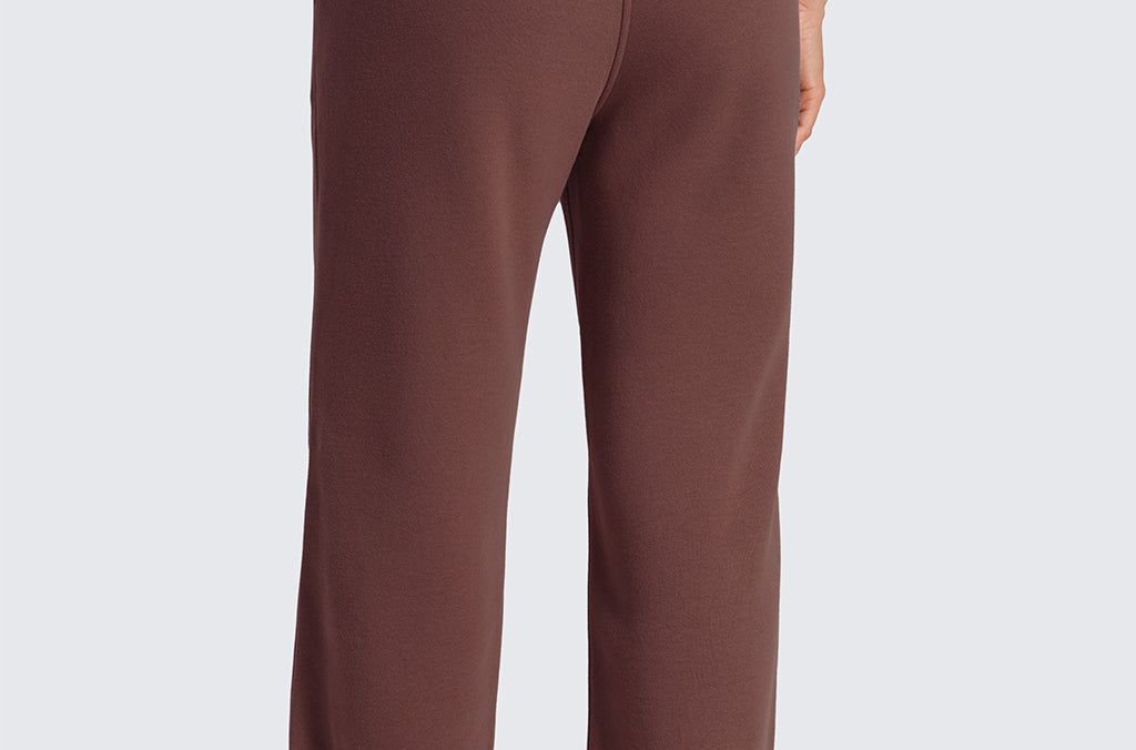 CRZ YOGA Women's Cotton Fleece Lined Sweatpants 30" Pomegranate