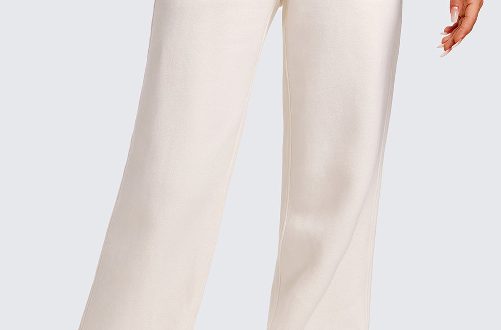 CRZ YOGA Women's Cotton Fleece Lined Sweatpants 30" Pomegranate