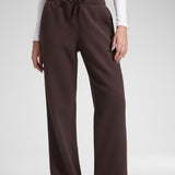 CRZ YOGA Women's Cotton Fleece Lined Sweatpants 30" Hot Fudge Brown