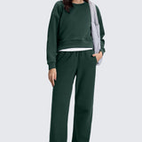 CRZ YOGA Women's Cotton Fleece Lined Sweatpants 30" Cambric Blue