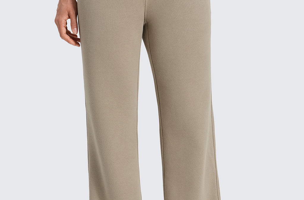 CRZ YOGA Women's Cotton Fleece Lined Sweatpants 30" Cambric Blue