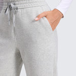 CRZ YOGA Women's Cotton Fleece Lined Sweatpants 30" Dove Grey Heather