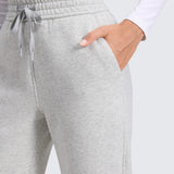 CRZ YOGA Women's Cotton Fleece Lined Sweatpants 30" Dove Grey Heather