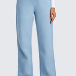 CRZ YOGA Women's Cotton Fleece Lined Sweatpants 30" Black