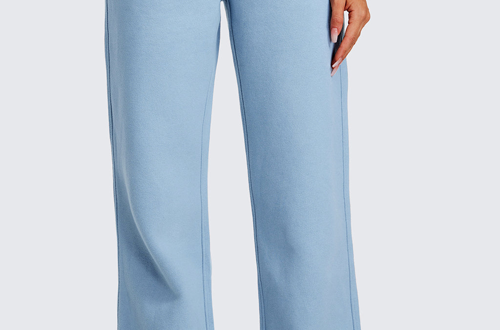 CRZ YOGA Women's Cotton Fleece Lined Sweatpants 30" Black