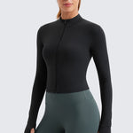 Women's Butterluxe Cropped Outerwear Full Zip Jackets Taupe