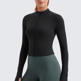 Women's Butterluxe Cropped Outerwear Full Zip Jackets Taupe