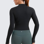 Women's Butterluxe Cropped Outerwear Full Zip Jackets Taupe