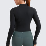 Women's Butterluxe Cropped Outerwear Full Zip Jackets Taupe