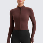 Women's Butterluxe Cropped Outerwear Full Zip Jackets Pink Peony