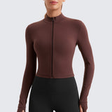 Women's Butterluxe Cropped Outerwear Full Zip Jackets Pink Peony