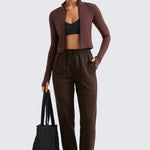 Women's Butterluxe Cropped Outerwear Full Zip Jackets Magenta Purple