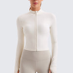 Women's Butterluxe Cropped Outerwear Full Zip Jackets Pink Peony