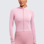 Women's Butterluxe Cropped Outerwear Full Zip Jackets Hot Fudge Brown